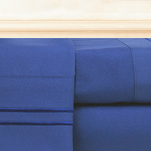 hotel embroidered sheet set blue